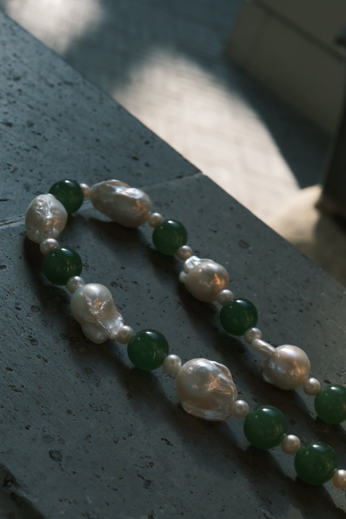 Jade Serenity Baroque Pearl Necklace