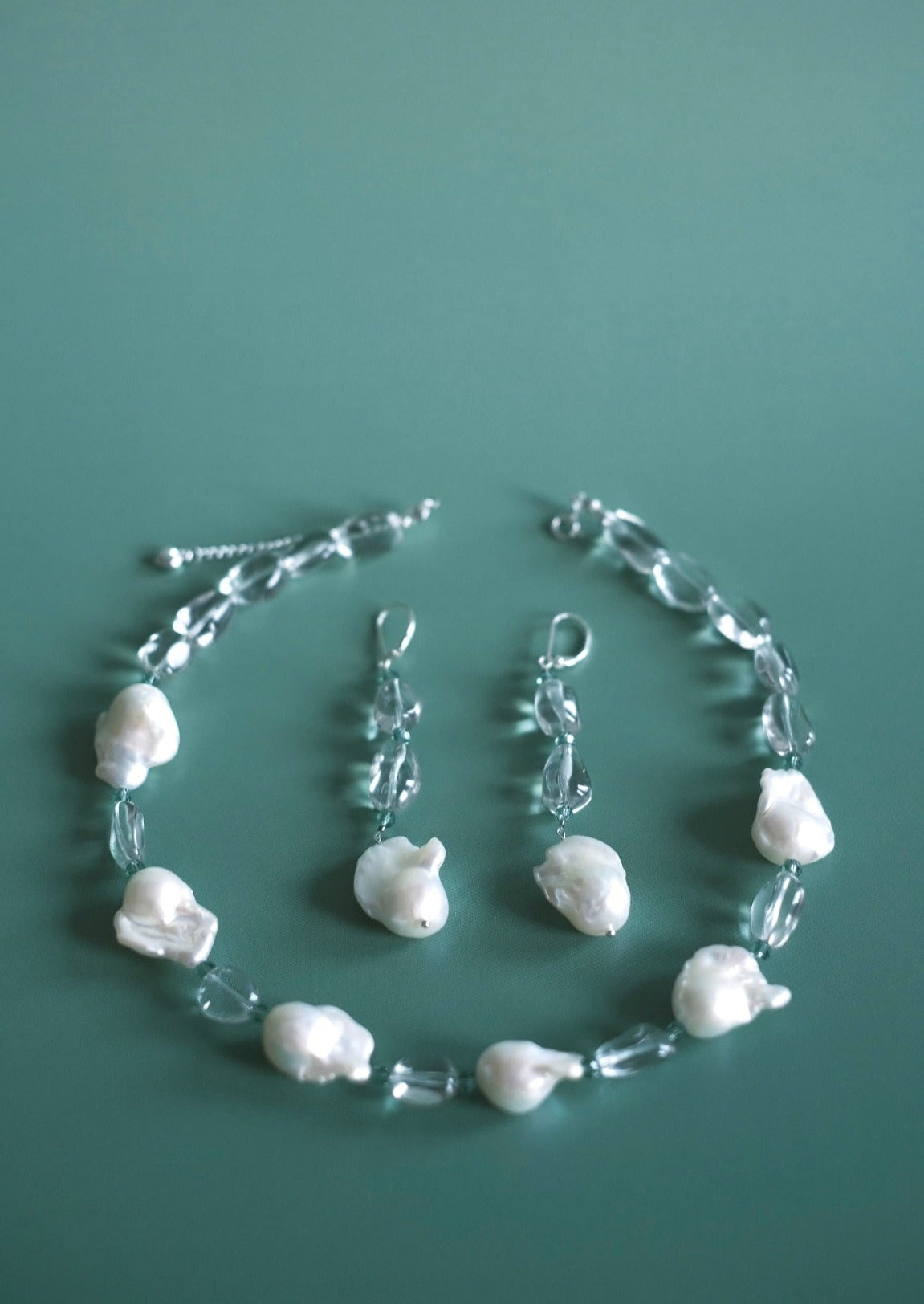 Prasiolite & Baroque Pearl Harmony Necklace