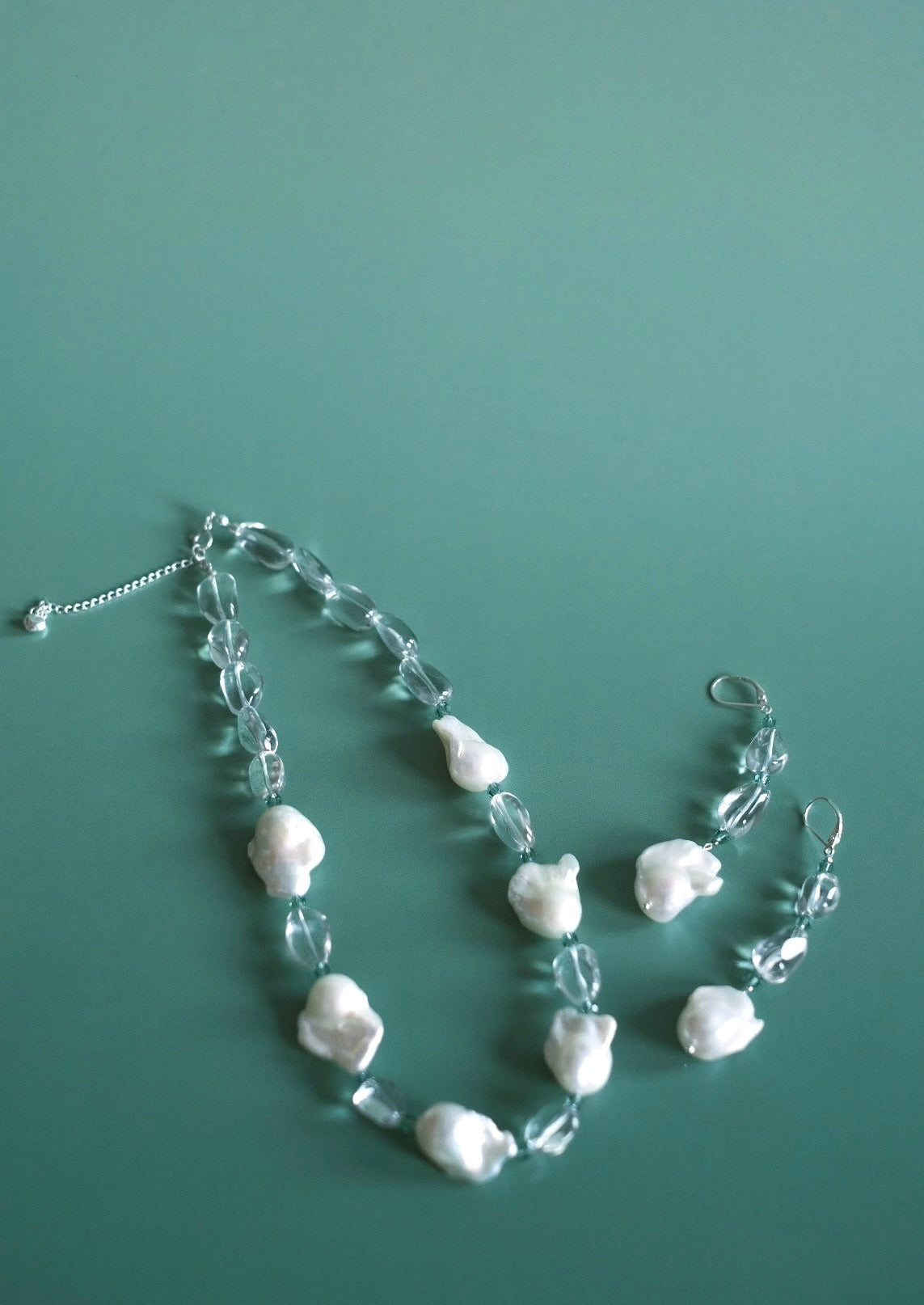 Prasiolite & Baroque Pearl Harmony Necklace