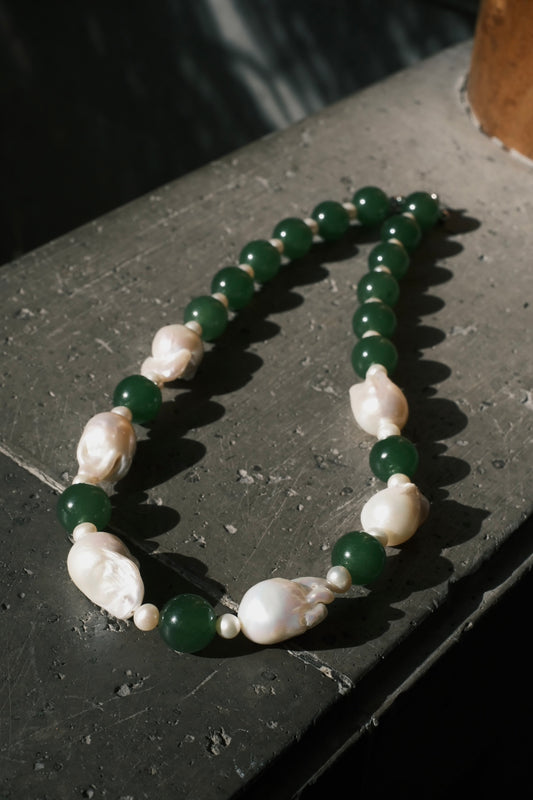 Jade Serenity Baroque Pearl Necklace